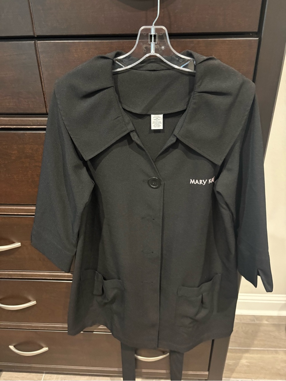 Mary Kay Black Three-Quarter Sleeve Utility Jacket with Embroidered Logo
